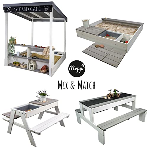 Foto von Meppi Matschküche Kleiner Gärtner - Weiss/grau - Outdoorküche aus Holz