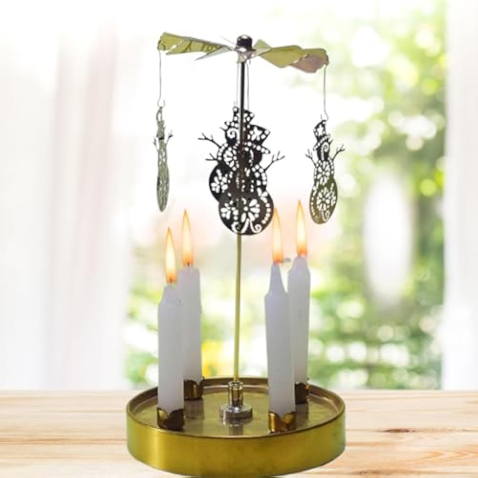 Rotating Spinning Candle Holder for Dining Desk