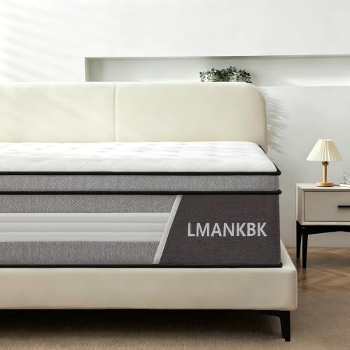 LMANKBK Matelas 140x190 cm,Hybride en Mousse à Mémoire de Forme à Ressorts ensachés Matelas, 7 Zones Soutien Ergonomique de Confort Équilibré Respirable, Épaisseur 22cm Matelas dans Une Boîte