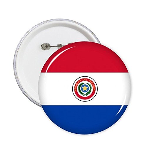 Badge Paraguay drapeau national rond XXL lot de 5 broches pin's d'Amérique du Sud pour vêtement