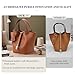 Designer Leather Bucket Bags for Women: Trendy Genuine Leather Tote Purses - Best Luxury Satchel Ladies Top-Handle Handbags for Traver & Work(Brown)