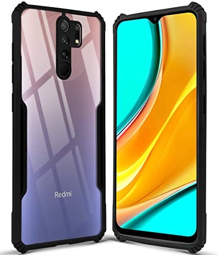 Image of Jkobi Hard PC Crystal Bumper Shockproof Back Cover Case for Xiaomi Mi Redmi 9 Prime with Camera Protection (Matte Black)
