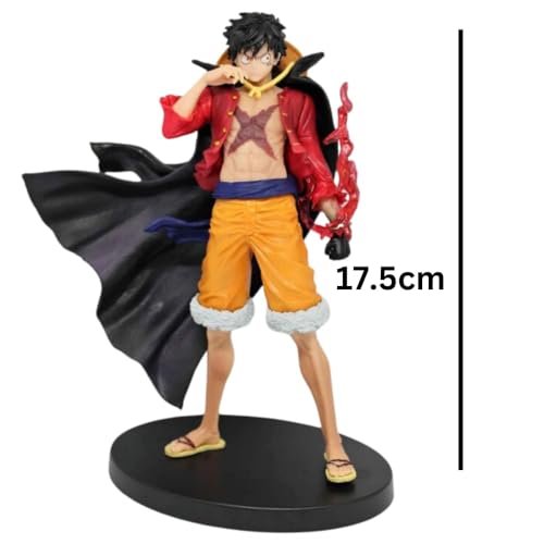 Image of Blue Aura Monkey D Luffy Action Figure Height -17.5cm Collectible Multicolour PVC | Luffy Angry Power