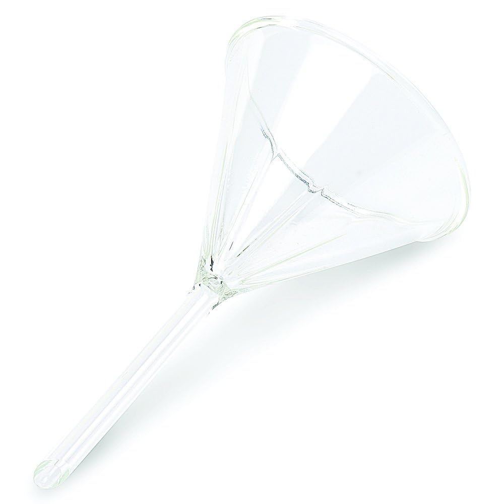 PYREX 100 mm Diameter 60° Angle Fluted Funnel, Short Stem 6180-100 (Pack of 6)