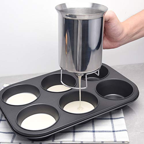 Hemoton Dispensador de massa de aço inoxidável, máquina de waffle, utensílios de cozinha, ferramenta