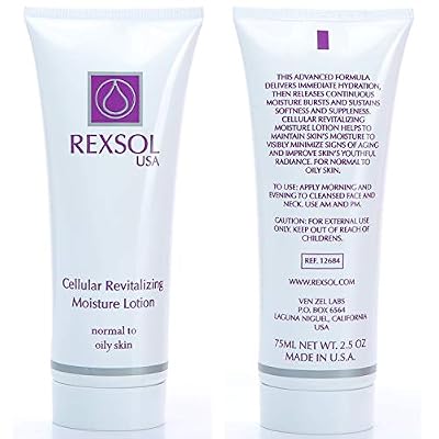 REXSOL Cellular Revitalizing Moisture Lotion Normal to Oily Skin | With Aloe Vera Gel, Chamomile Extract & Calendula Officinalis Extract | Helps to maintain signs of aging. (75 ml / 2.5 fl oz)