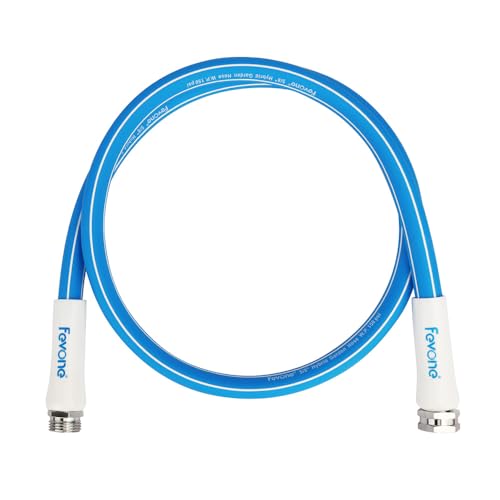 Image of FEVONE 5 ft Lead-in Garden Hose, Hose Reel Leader Hose | Flexible No Kink, Hybrid Polymer Heavy Duty Water Hose, 5 /8 ID, 600 PSI, Aluminum 3 /4 GHT Fittings for Garden Watering