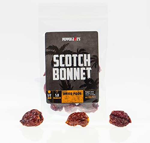 Pepper Joe’s Dried Scotch Bonnet Peppers – 1/2oz Bag of Dehydrated Hot Pepper Pods – Whole Dried Chili Peppers for Cooking and Spice Making (2 Pack)