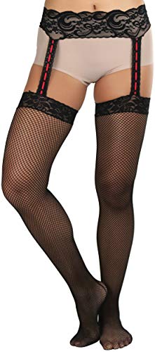 Image of ToBeInStyle Women's Attached Garter Belt Suspender Nylon Stocking Pantyhose