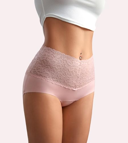 Image of SHARICCA High Waist Lace Underwear for Women Seamless Sexy Panties Ladies Stretch Full Coverage Briefs Pack
