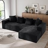 【Canapé combiné moderne et minimaliste en forme de nuage + méridienne en L】 : Ce canapé trois places est doté d'une méridienne allongée qui vous permet de vous asseoir confortablement et de soulager la pression. La profondeur d'assise généreuse de 70 cm, la hauteur d'assise de 40,5 cm, la méridienne allongée de 118 cm et le large accoudoir de 28 cm offrent un confort optimal. Le canapé est équipé de deux coussins (42 cm x 42 cm) et de deux coussins (49 cm x 49 cm).