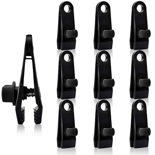 SSIMIDAPT Lot de 10 Clip de Bâche Tente Pince pour Bâches Réglables en Forme de Requin Attache bâche Piscine pour Auvent Fixation Tarp Auvents Camping...