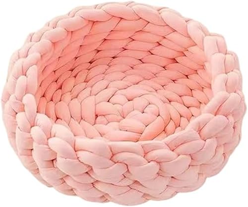 Yatome ペットベッド 猫ハウス おしゃれ 手作り編み物 猫用 小型犬用 小動物用 おしゃれ ベッドクッション 保温防寒 肌触り ぐっすり眠る 柔らかい ふんわり 寒さ対策 丸洗い ペット用品 (B,35CM)