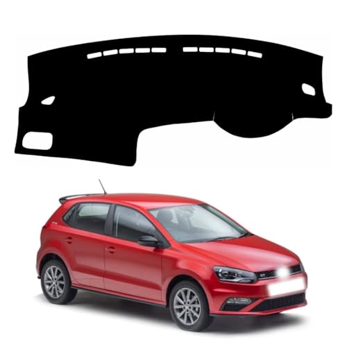 Image of Car Dashboard Cover Compatible with Volkswagen Polo 2010-2022 Dustproof, UV Resistant | Sun Shade Carpet | Custom Fit Car Accessories (Balck)