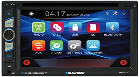 Blaupunkt SANJOSE 120 6.2-Inch Touch Screen DVD Multimedia Car Stereo Receiver with Bluetooth