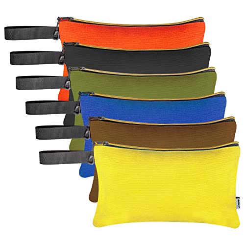 6 Pack Canvas Tool Pouch Bags zipper Small Multipurpose organizer Pouch