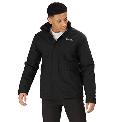 Preisvergleich Produktbild Regatta Herren Wanderjacke Hackber II, wasserdicht und atmungsaktiv, Thermo-Guard, isoliert, versteckte Kapuze, wasserdicht 3XL Schwarz