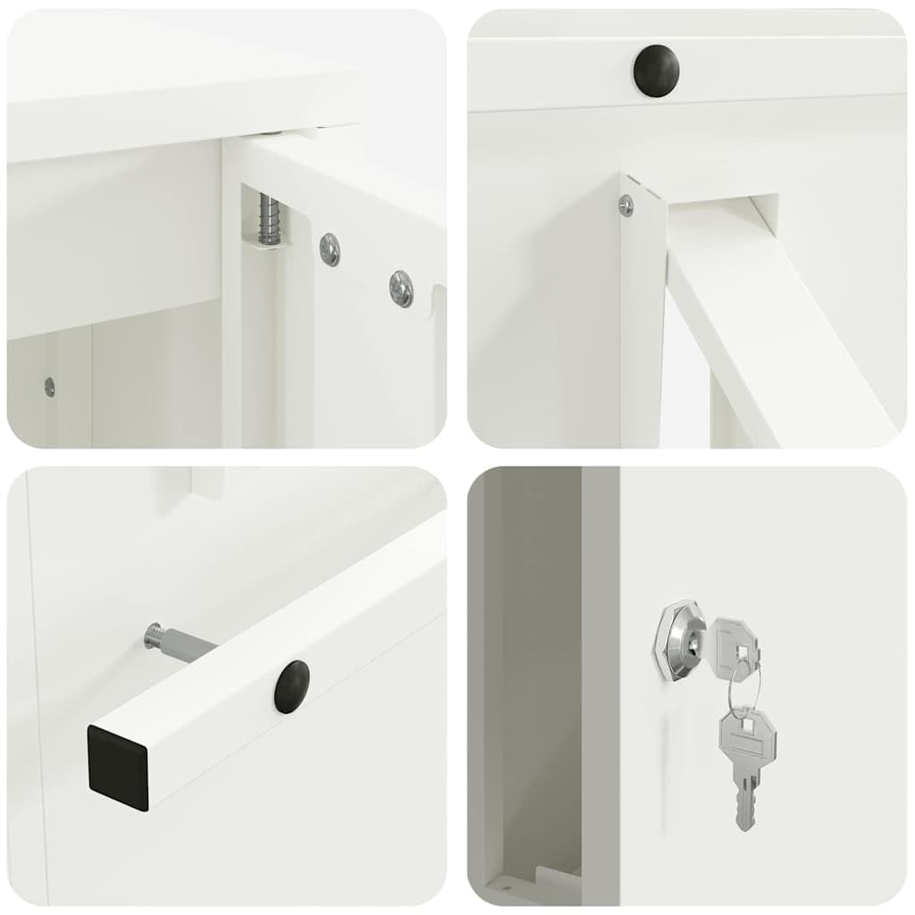 Moderno buzón de acero para exteriores con puerta y práctico almacenamiento
