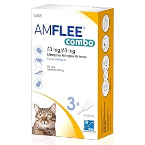 AMFLEE Combo Flohmittel für Katzen, 3 Einzeldosis