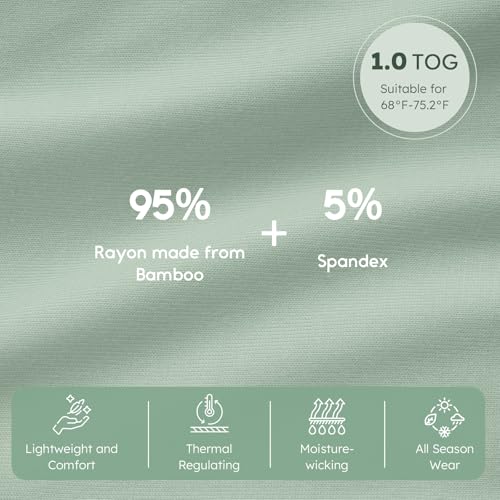 yoofoss rayon made from bamboo baby sleep sack 6-12 months 10 tog baby wearable blanket super soft infant toddler sleeping sack 2-way zipper