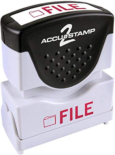 Accu-Stamp2 Message Stamp With Shutter, 1-Color, File, 1-5/8" X 1/2" Impression, Pre-Ink, Red Ink (035576) #TOP1