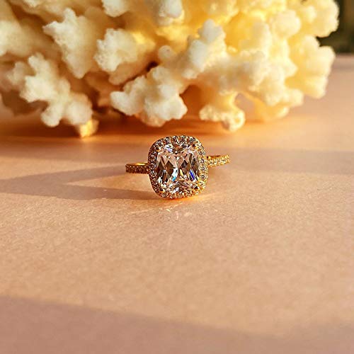 2.25 Ct Cushion Cut Anniversary Ring Cubic Zirconia Accented Halo Engagement Ring3