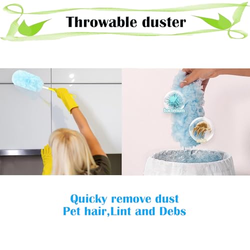 Image of Duster Refills Compatible with Swiffer Duster, 30 Pack Heavy Duty Feather Dusters Kit with 2 Handle, Disposable Duster Replacement Refills for Cleaning Furniture, Blinds, Ceiling Fans,Studies,Car