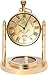 Vintage Brass Compass Clock – Antique Nautical Desk Timepiece with Mechanical Movement – Decorative Collectible for Home & Office
