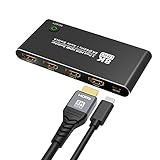 【Conmutador HDMI 2.1】Este conmutador HDMI le permite conectar una fuente 3HDMI a una pantalla HDMI. SIN retraso, SIN flash o caída en la resolución. Si emite una señal de 8K, recomendamos usar un cable estándar de 8K. La longitud de los cables HDMI conectado a ambos extremos del interruptor no debe exceder los 3 metros respectivamente.