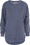 Royce Brand Melange Poncho Fleece: Long Sleeve Crew Neck Hi-Lo Round Bottom, Navy, L