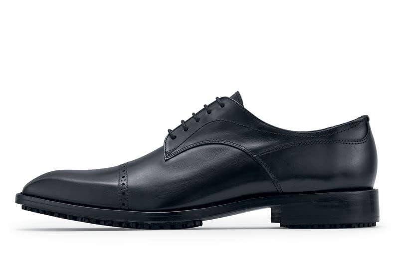 MOZO Portuguese Leather Collection Men's Slip-Resistant Oxfords - Dressy Non-Slip Restaurant Shoes for Men in Food Service - Stanton