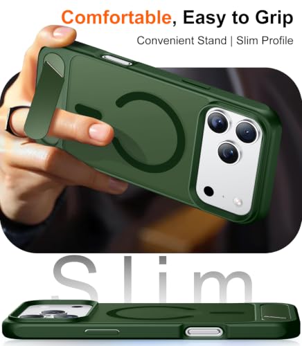 Image of Temdan Designed for Phone 18 Pro /17 Pro Case, [Built-in Invisible Kickstand][Compatible with MagSafe][Military Grade Shockproof] Slim Translucent Matte Phone Case for Phone 18 Pro /17 Pro 6.3 inch