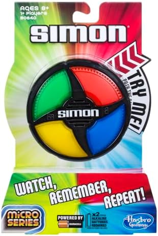 Hasbro Gaming Simon Micro Series Electronic Game for 1 or More Players, Classic Gameplay in a Compact Size, Fun Party Game for Kids Ages 8+, Multi-Color - 2