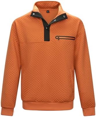 LBL Herren Pullover Langarm Elegant Sweatshirt Herren Karierter Jacquard Pullover mit Taschen