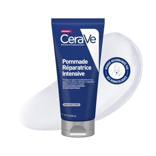 CeraVe - Pommade Réparatrice Intensive - Soin Réparateur, Apaisant et Protecteur Visage, Corps, Lèvres - 3 Céramides Essentiels + Acide Hyaluronique - Peau...