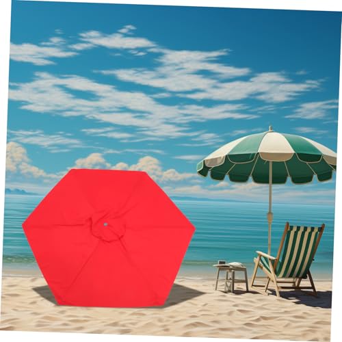 Auvent de remplacement pour parasol 2m à 6 baleines beige - 4