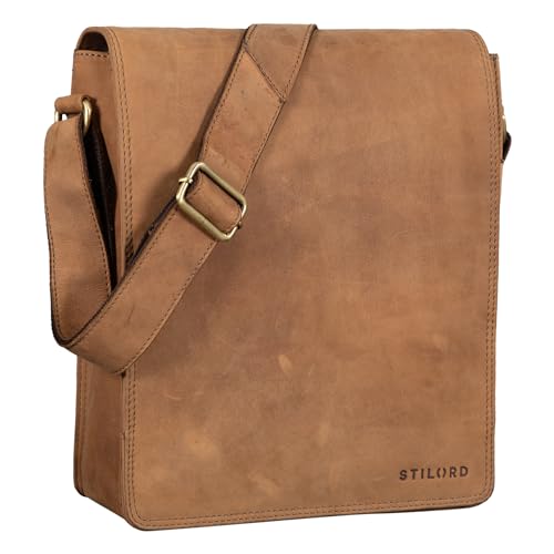 Bolso bandolera de hombre y mujer STILORD 'Lars' de piel para ordenador portátil de 13,3 pulgadas