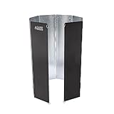 キャンプグリーブ 大型風防板 ウインドスクリーン 60cm 片面マットブラック スクエア型 焚き火 リフレクター 風よけ 黒銀 高耐久収納袋とOリング14個付き