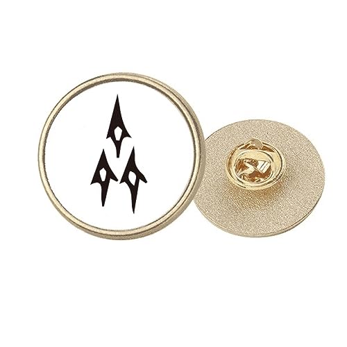 Broche de caractère chinois Qi en métal doré pour sublimer vos vestes de tailleur