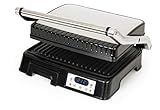 Ideal für Fisch, Paninis, Sandwiches, Fleisch und vielem mehr. Die Scharniere passen sich automatisch an, sodass jedes Mal perfekte Ergebnisse erzielt werden.