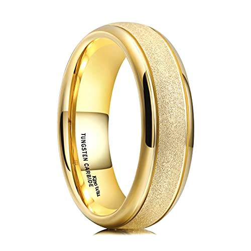 King Will 6mm Tungsten Carbide Ring with Sandblasted Finish