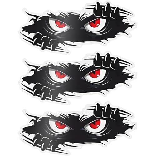 GNHG 3 Pcs Pegatinas Coche Exterior,Ojos de Monstruo Pegatina Coche,Decoración de Automóviles para Coches Grandes y Pequeños,Accesorios para Automóviles(25 cm)