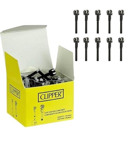Clipper Flints | Lighter Replacement Wheel Stem | Flints Included |10 Pack | Standard Size Barrel
