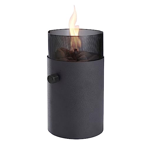 Deko Gaslaterne Outdoor Schwarz Ø 16 x 31cm Gaslampe Gasleuchte Camping Balkon Gas Lampe Leuchte
