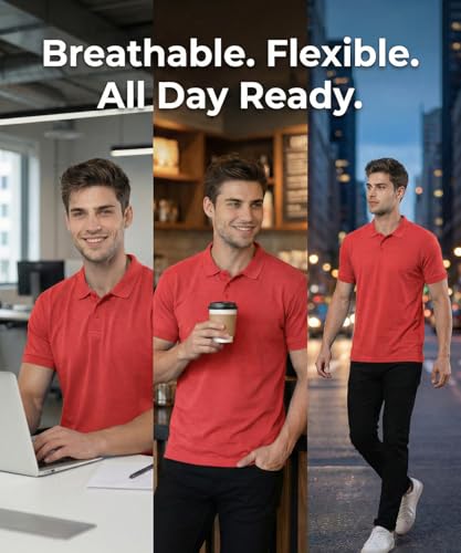 Image of Scott International Men's Cotton Polo T-Shirt | Regular Fit | Breathable & Soft Fabric | Classic Collar with Button Placket | Casual & Office Wear | Summer Essential Polo Tee for Men