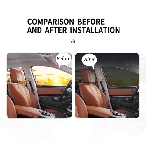 Fogfar 4 PCS Car Side Window Shades, Car Sunshade Screen Window Mesh, Double Layer Design Car Front & Rear Side Windows Sun Shades for SUVs (Black) (FOZYS369BL-4PC)