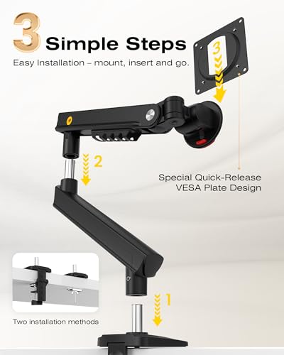 Image of NB SmooVex Monitor Mount, Monitor Stand fits up to 32 Inch, Mechanical Spring Mount, VESA 75 /100 mm, Model-A5(Black)