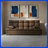 LASE MUEBLES - Sofá Cama Matrimonial Río Sillón Reclinable de 3 Posiciones 3 Plazas Tapiz Linato - Chocolate