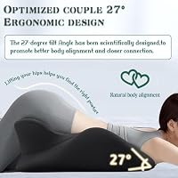iuscacey 27°-Paarkissen – Keilförmiges Intimkissen aus Memory-Schaum für mehr Komfort und Nähe – Ergonomisches Sexkissen für Paare, Rücken- und Beinstütze,Schwarz – Ansicht 2