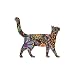 OFISSON Walking Cat Floral Pattern Kitty Silhouette Wall Sticker Peel and Stick Decal, Baby Room Wall Decor, Sticker for Children Baby Kids Boy Girl Bedroom Nursery Decor